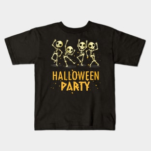 Halloween Party Let's Have Fun Dancing skeleton Kids T-Shirt